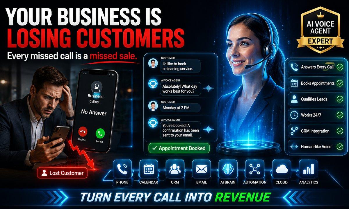 I will build an AI voice agent for sales, customer support and bookings