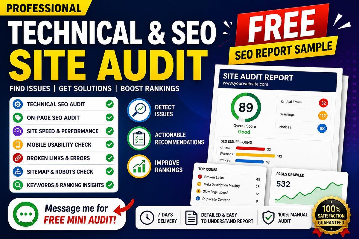 I will provide a comprehensive SEO audit report