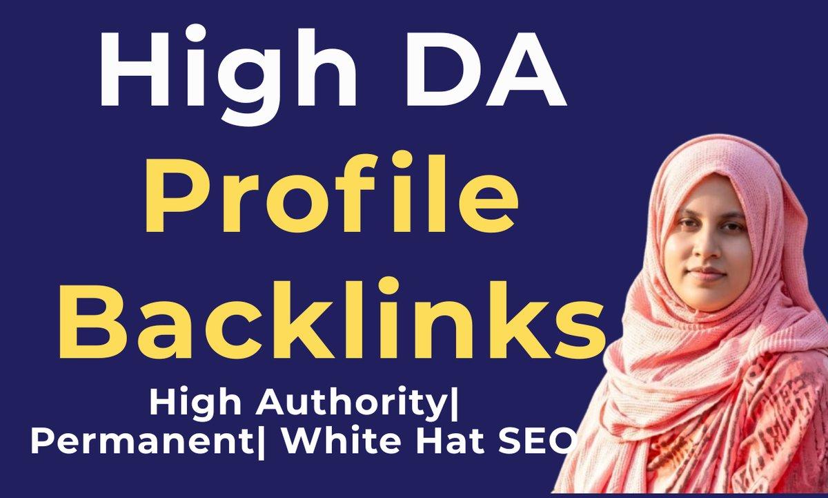 I will create high authority SEO profile backlinks for website ranking
