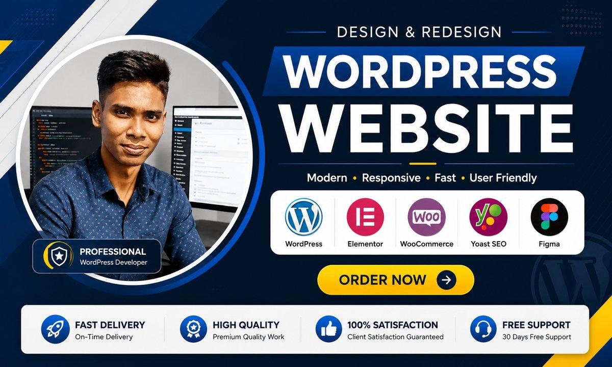 I will create modern WordPress website with Elementor