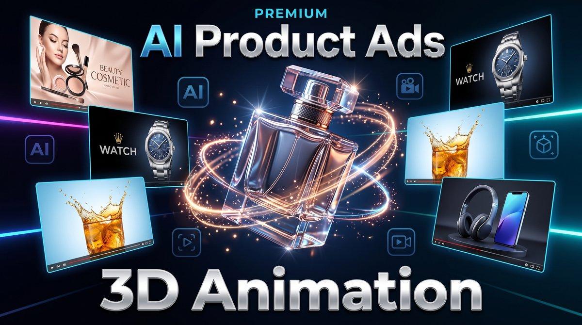 I will create ai product video add and 3d product animation