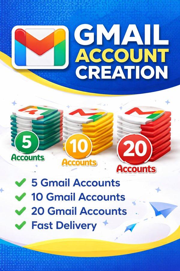 I will create manual and verified Gmail accounts