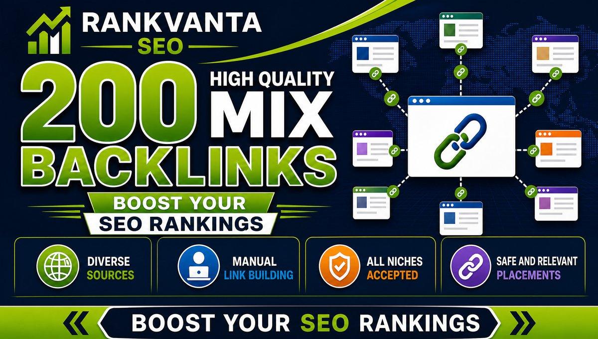 I WILL provide 200 HIGH quality MIX backlinks
