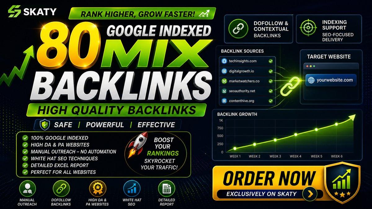 I will provide 80 high da indexed SEO backlinks