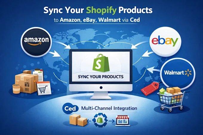 "I will set up CedCommerce to sync Shopify to Amazon, Walmart, Etsy & eBay"